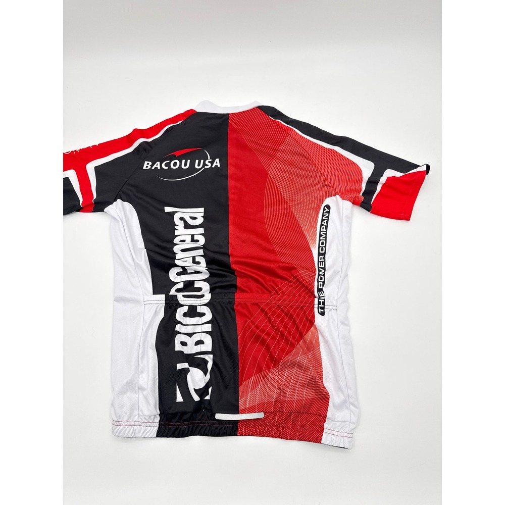 Bacou USA Bacharach Cycling Jersey Mens Large Red Black White Short Sleeve Zip - Picture 6 of 7